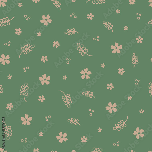 Flower vector pattern, seamless repeating background. Wildflower vector illustration in spring or summer. Floral bouquet for wallpaper design for cards, fabric, wrapping, textiles, and stationery.