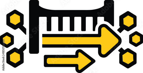 Modern data flow and information transfer icon concept