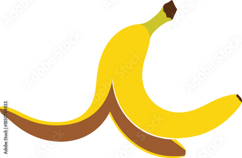 Banana peel on white