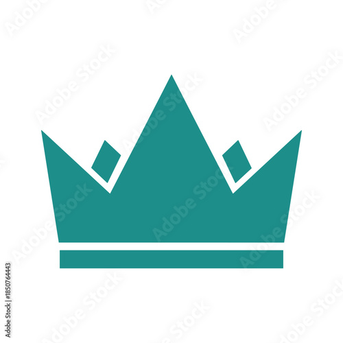 Teal crown icon on white background