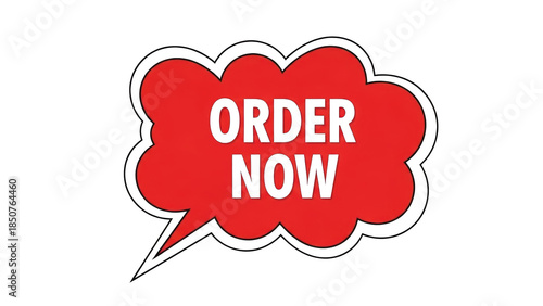 A red speech bubble with white text reads 'ORDER NOW' to encourage action.