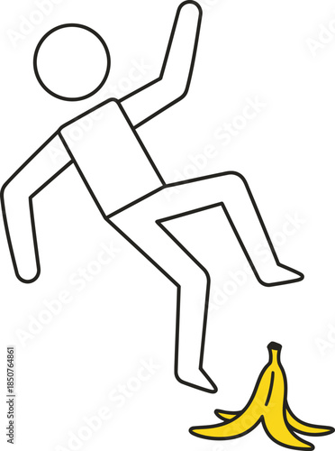 Person slips on banana