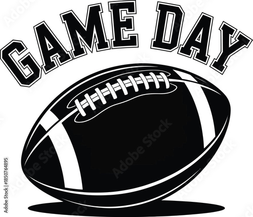 American football game day graphic on white.