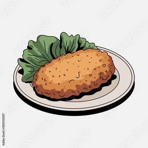 A crispy, golden-brown croquette served on a plate with fresh lettuce highlights the tempting appeal of comfort food and delectable dining experiences.