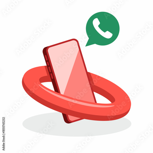 A smartphone inside a glowing lifebuoy represents the importance of communication in emergency situations and the essential role technology plays in our lives.