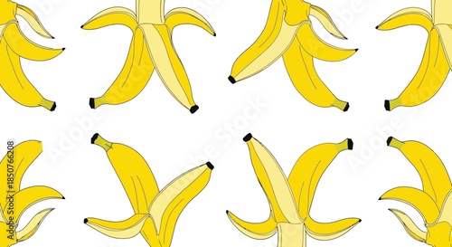 Pattern of peeled bananas