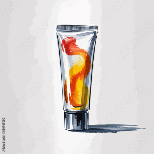 An artistic tube of paint showcases vibrant hues and creativity, inviting the viewer to explore the world of art and self-expression through color.