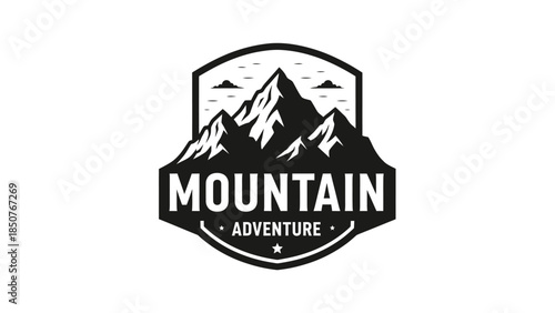 Mountain Adventure Emblem Logo Design.