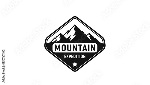 Mountain Expedition Vintage Emblem Logo Design.