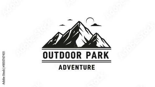 Outdoor Park Adventure Mountain Logo Design.
