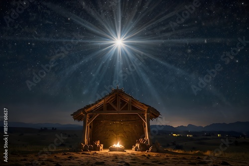 Fototapeta Naklejka Na Ścianę i Meble -  christmas tree at night