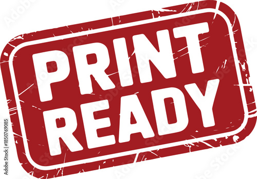 Print ready red stamp graphic with transparent background vector