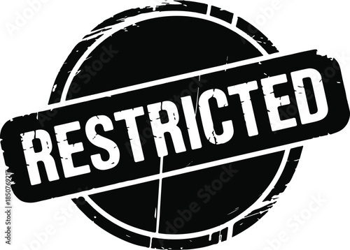Restricted black rubber stamp vector illustration on transparent background