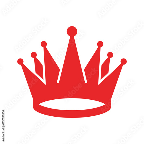 Red crown icon on white background