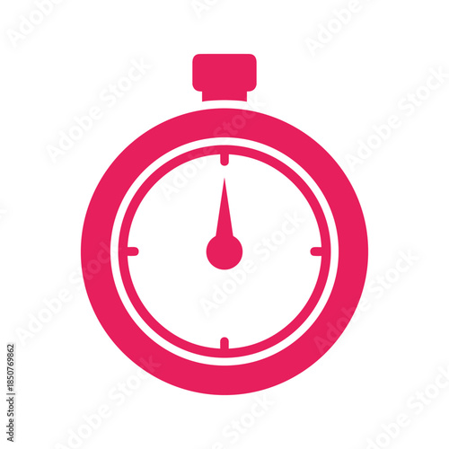 Pink stopwatch icon on white background