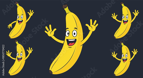 Happy banana character