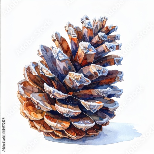 Realistic Pine Cone Watercolor Art