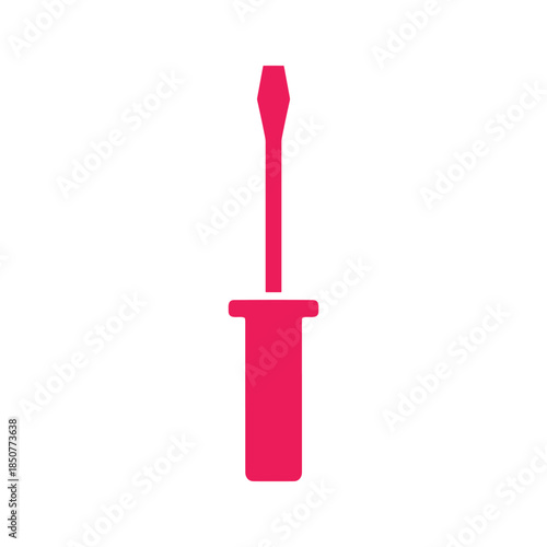 Pink screwdriver icon on white background
