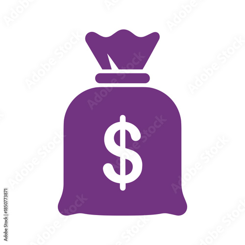 Purple money bag icon