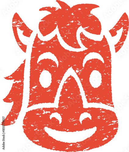 午年の馬の顔のスタンプ