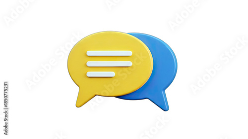 3D Speech Bubbles: Communication Icon on White