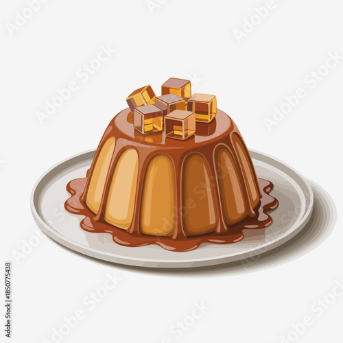 An enticing chocolate flan elegantly presented on a plate, showcasing its creamy texture and rich flavor, perfect for dessert lovers looking for a sweet treat.