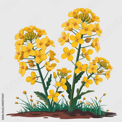A vibrant depiction of blooming yellow flowers, symbolizing joy and beauty, set against a soft background to highlight their natural elegance. Perfect for floral-themed graphic needs.