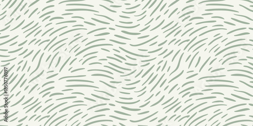 Seamless abstract pattern featuring delicate hand-drawn light green lines on a clean off-white background, evoking an organic and natural texture perfect for modern design applications