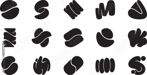 Abstract organic shape blobs collection