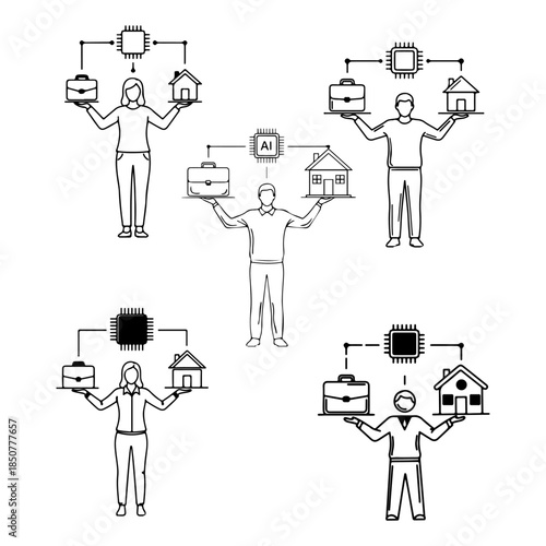 a balance of man life, bag and house ai use silhouette pack
