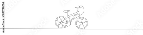 line art drawing of a classic city bicycle paddle