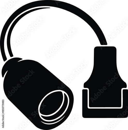 Silhouette Car Spark Plug Wire Connector Ignition System Black Vector Illustration