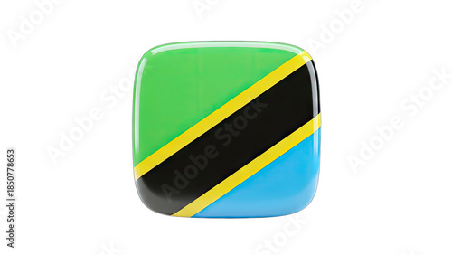 Free Download Tanzania Flag Icon Isolated on White Background - GFXLoad