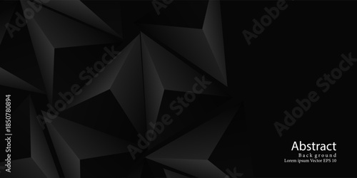 Abstract Black 3D Polygonal Triangle Background. Suit for banner, web, brochure, pamflet and presentation
