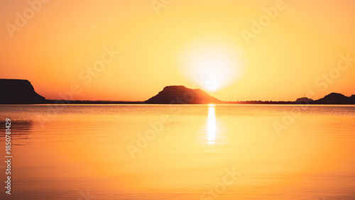 sunset over the salt lakes in siwa Egypt
