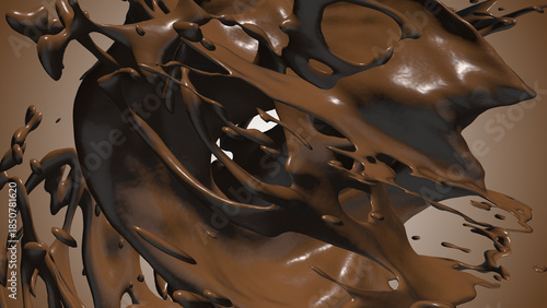 Splash chocolate brown abstract background