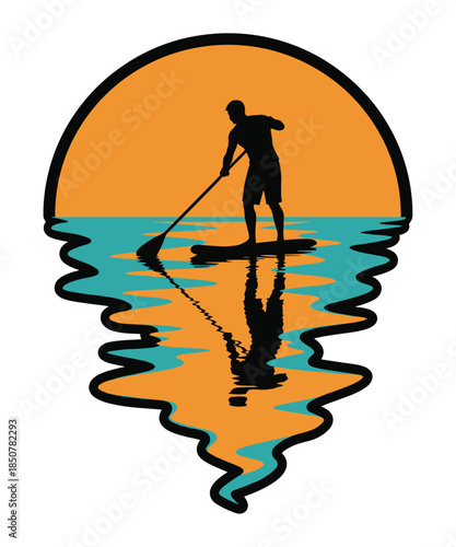 Sup Surfing Paddles Boards Supboard Stand-up Paddleboards Graphic Design.