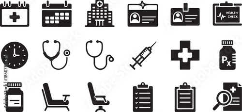 Medical icons for healthcare app design
