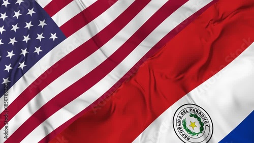 Wallpaper Mural United States vs Paraguay flag animation seamless loop. 4K High Resolution Torontodigital.ca