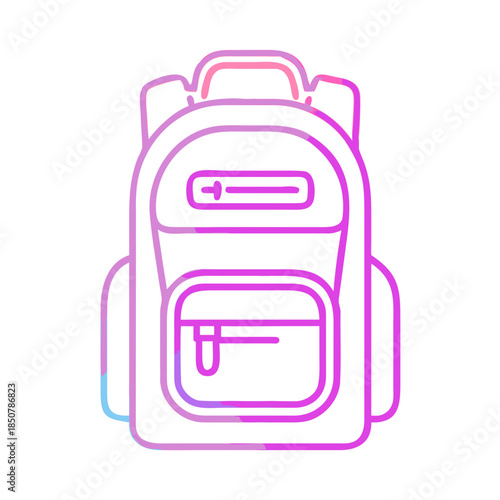 Neon Line Travel Backpack Icon