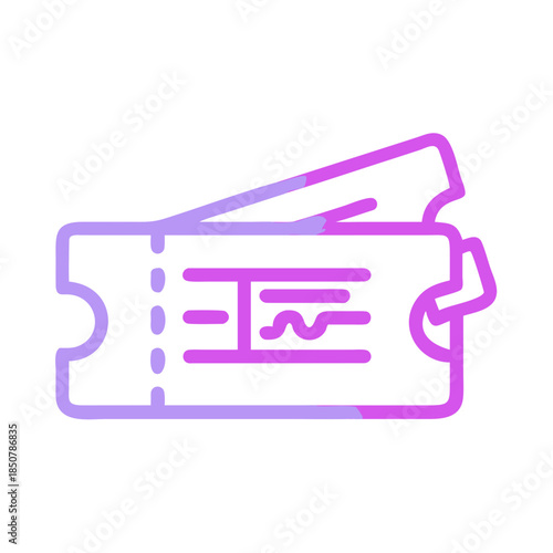 Neon Line Travel Ticket Icon