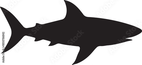 Black Shark Silhouettes Vector