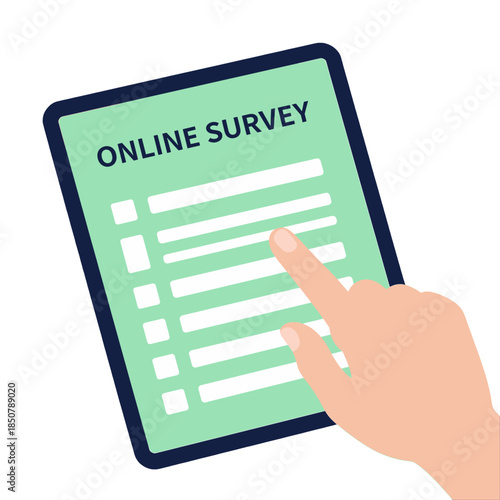 Hand Selecting Option in Online Survey on Tablet