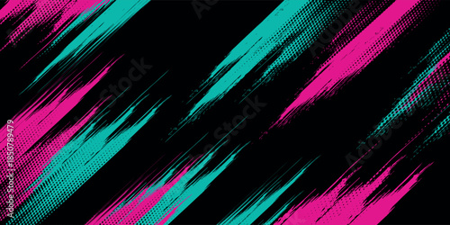 Car sticker wrap banner abstract sporty lines pink blue greenish grunge color combination brush storm thunder modern pattern racing motorsport. eps10.