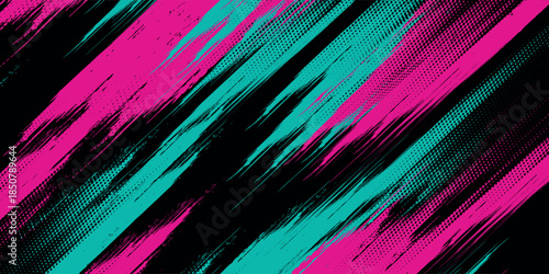 Car sticker wrap banner abstract sporty lines pink blue greenish grunge color combination brush storm thunder modern pattern racing motorsport. eps10.
