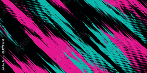 Car sticker wrap banner abstract sporty lines pink blue greenish grunge color combination brush storm thunder modern pattern racing motorsport. eps10.