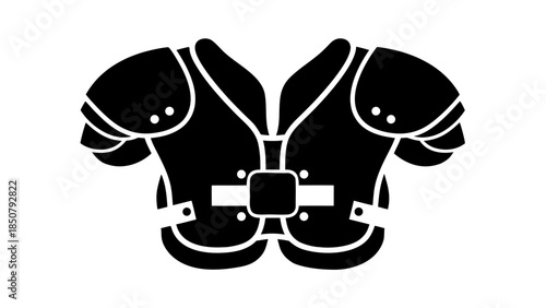 Black Silhouette of American Football Shoulder Pads Icon