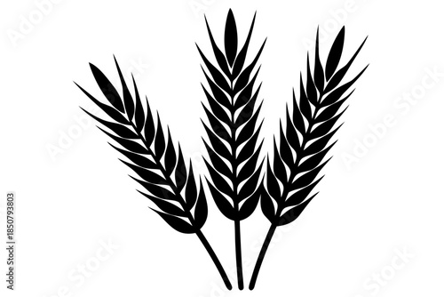Ears of Wheat Silhouette Vector | Wheat Grain Agriculture Icon