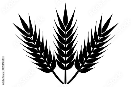 Ears of Wheat Silhouette Vector | Wheat Grain Agriculture Icon