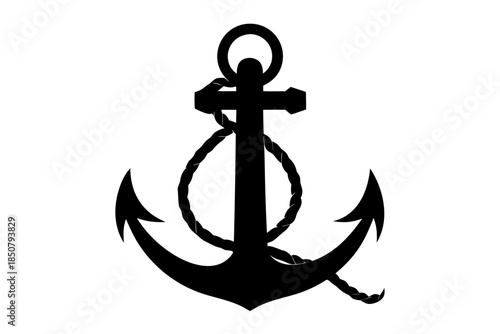 Anchor Silhouette Vector | Nautical Marine Symbol Icon